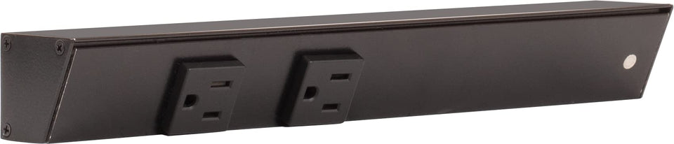 Generic APT angled power strip installed with 12in right orientation for easy access