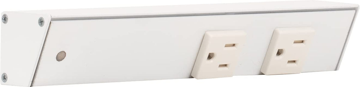 Generic APT angled power strip left 9-inch with two receptacles for easy access.