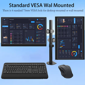 Generic rear view showing 75x75mm VESA mount and stable build for easy desk or wall installation