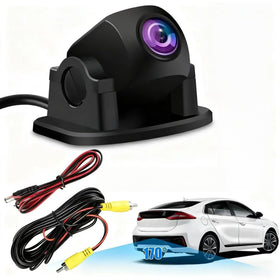 Generic front view of backup camera showing compact housing and mounting benefit