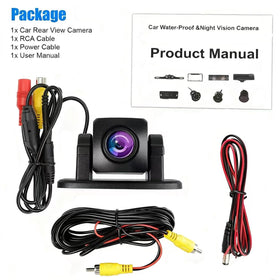 Generic in-car monitor displaying camera feed showing simple plug-and-play benefit