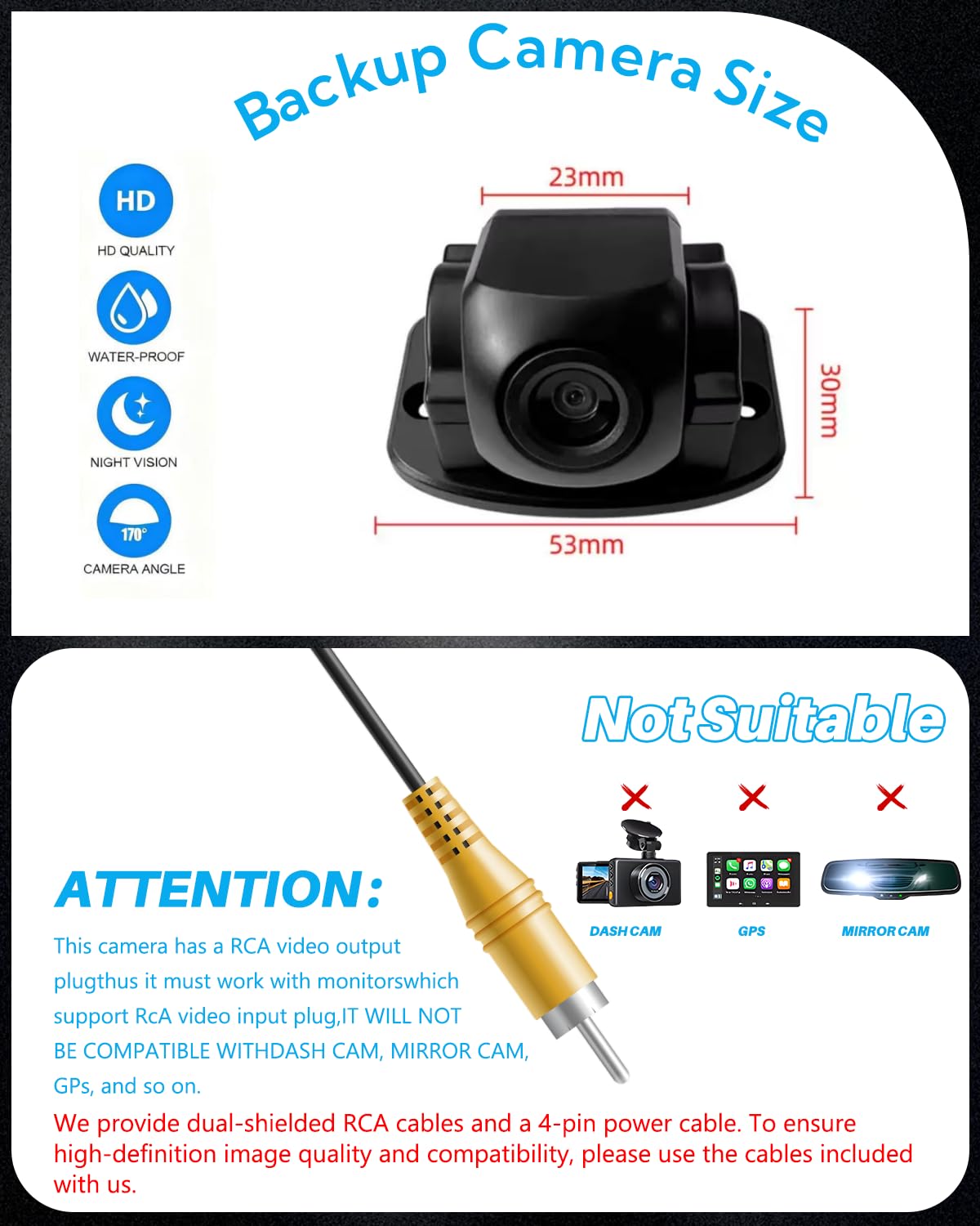 Generic camera next to coin for scale showing compact size and easy fit benefit