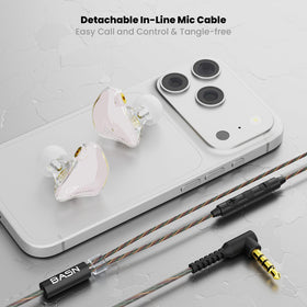 Generic BASN MMCX cable without mic for pure sound quality.