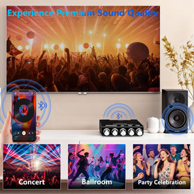 Generic Bluetooth and AUX connectivity demonstrates flexible setup options.