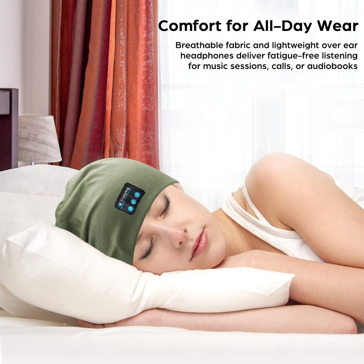 Generic beanie folded into pocket showing compact travel convenience