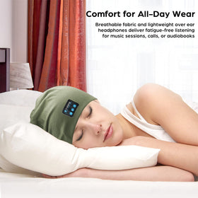 Generic beanie folded into pocket showing compact travel convenience