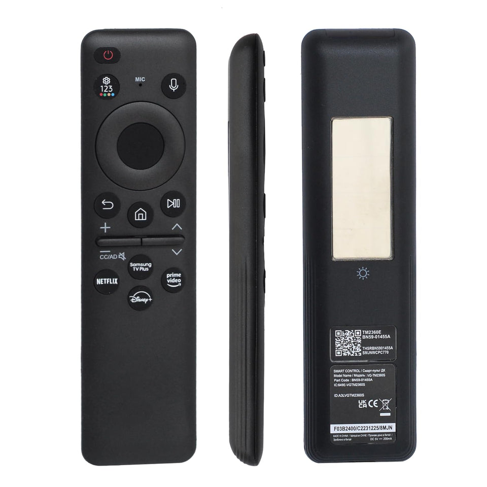 Generic BN59-01455A front view remote with solar charging for Samsung TVs