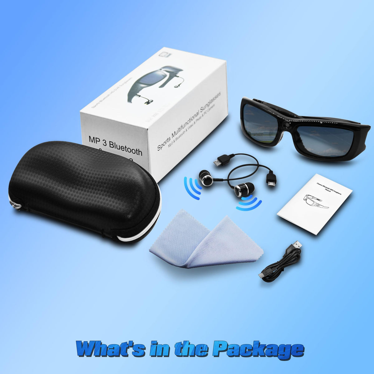 Generic Camera Glasses carry case and cleaning cloth protect on the go.