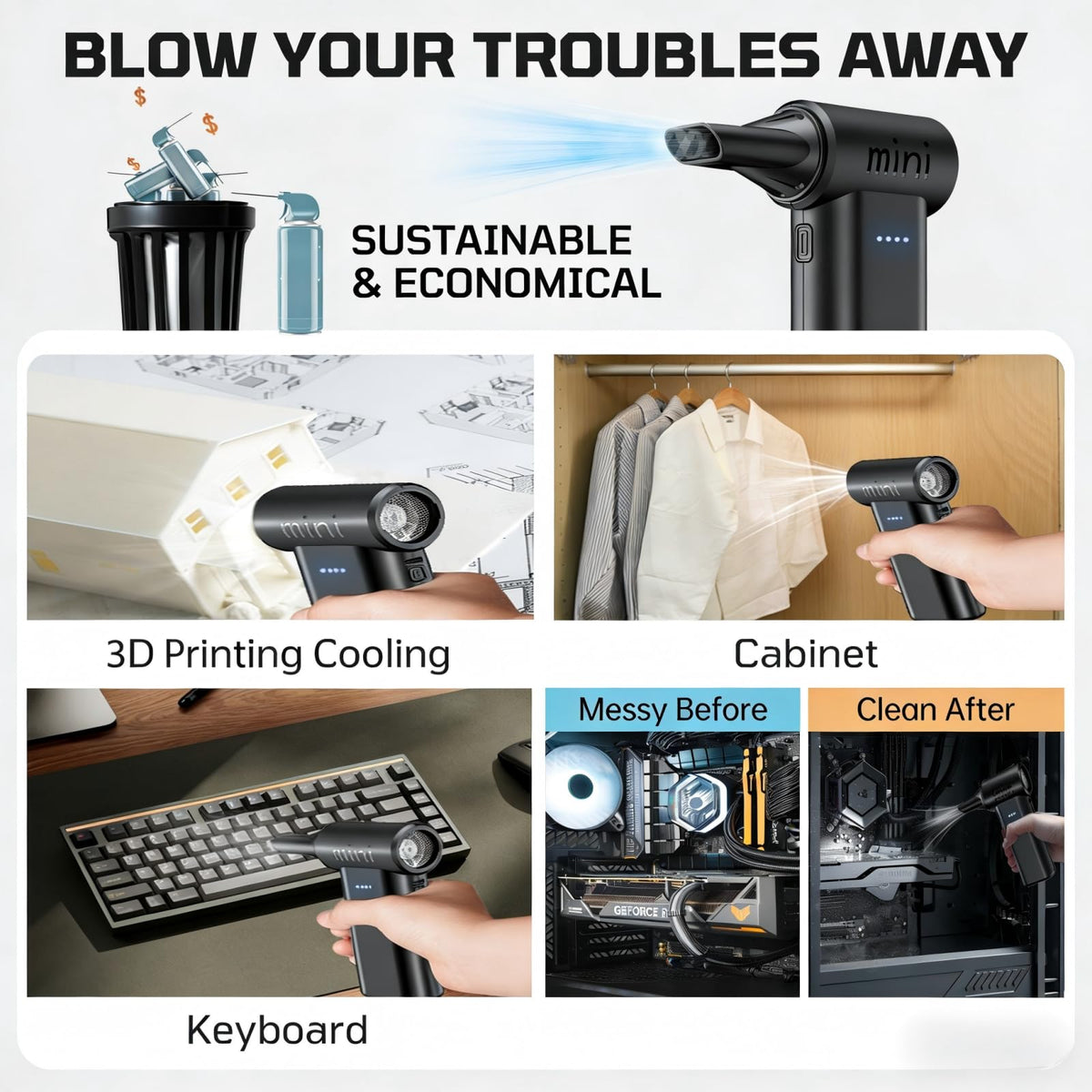 Generic device used on car interior vents to remove dust and debris quickly
