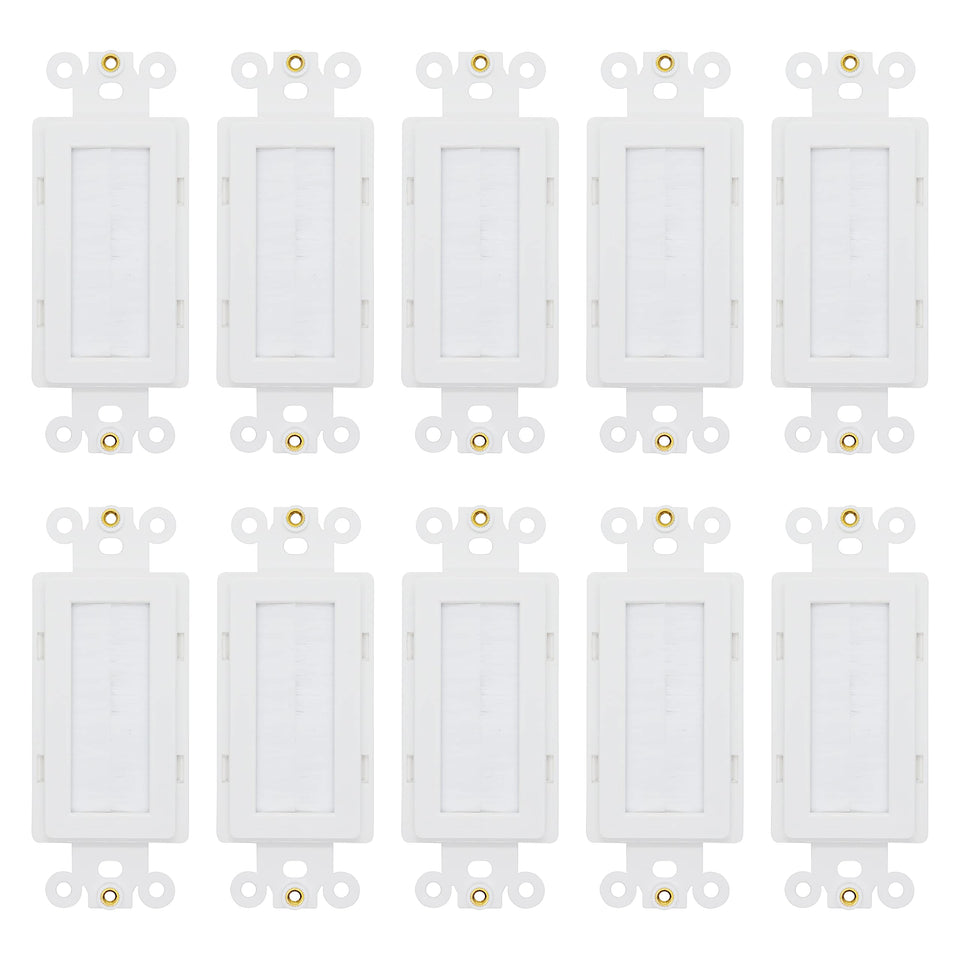 Generic Decorator Brush Passthrough Wall Plate for clean cable routing.