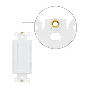 Generic Decorator Brush Passthrough Wall Plate conceals wall opening.