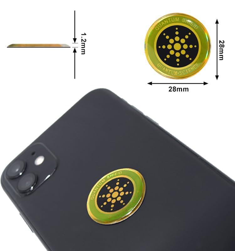 Generic EMF Stickers on a tablet for discreet EMF management