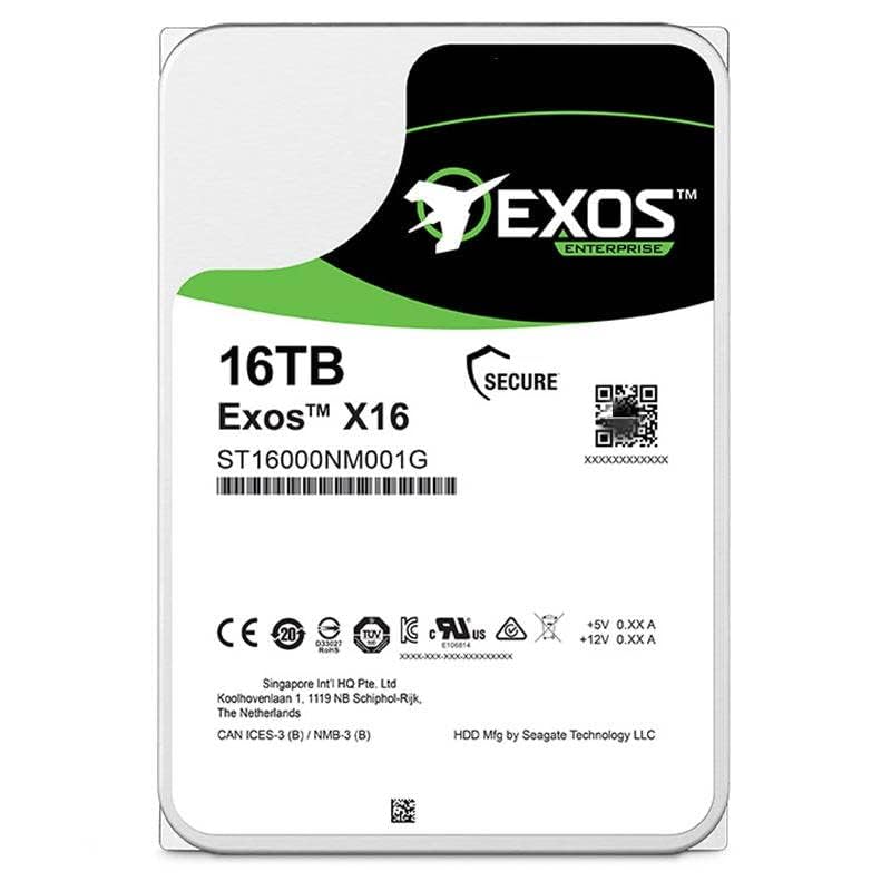 Generic EXOS X16 16TB HDD front view for data centers needing high-capacity, reliable storage.