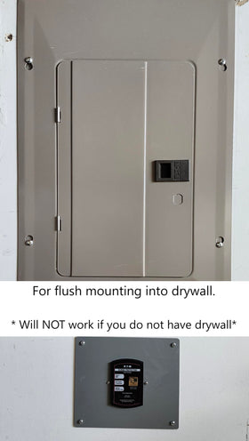 Generic flush mount plate shown with mounting hardware for easy installation.