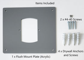 Generic flush mount plate with brown protective film to prevent scratches.