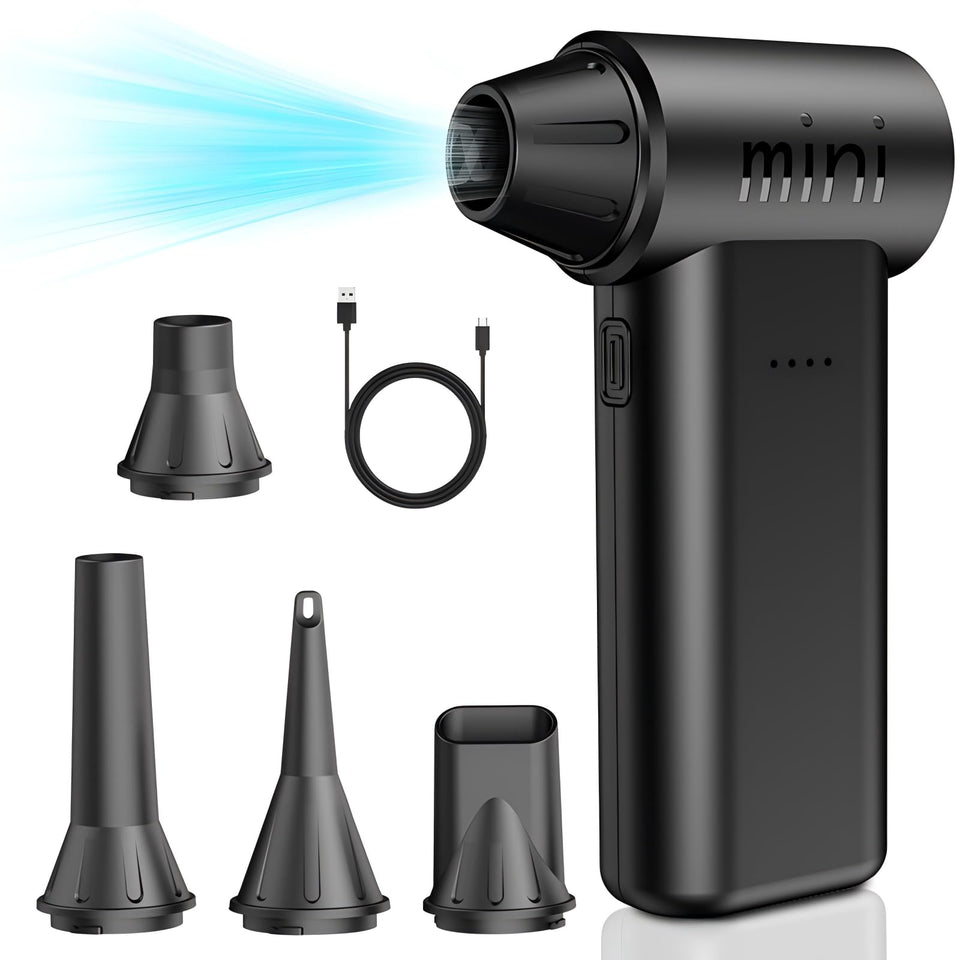 Generic front view of air duster showing compact design and control benefits