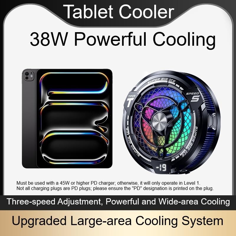 Generic FS12 38W tablet cooler magnetic fixation keeps it steady