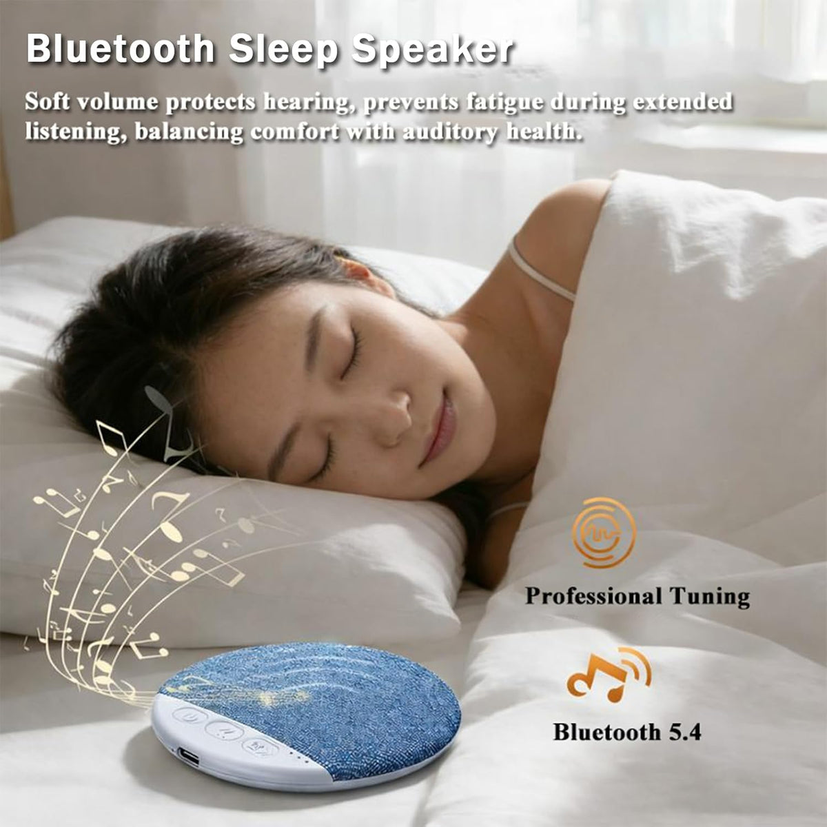 Generic hi-fi sound with 40mm drivers blue enhances nightly relaxation