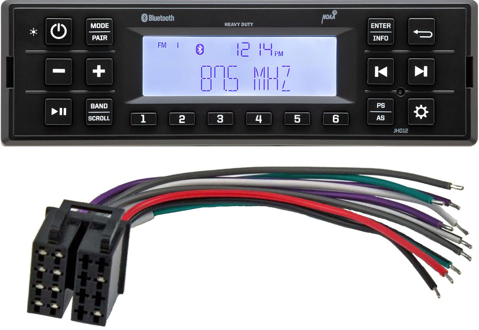 Generic JHD12B heavy-duty Bluetooth stereo for rugged dashboard install