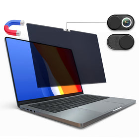 Generic Magnetic Privacy Screen on MacBook Pro 16-inch for private viewing.
