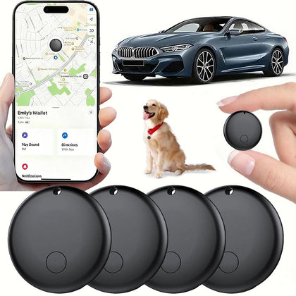 Generic mini GPS tracker front view showing compact design and easy placement benefit