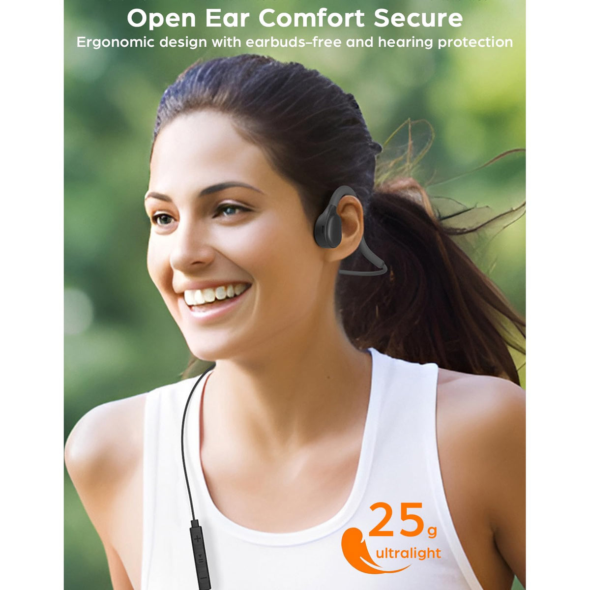 Generic Open Ear Headphones neckband fit stays secure during intense training.