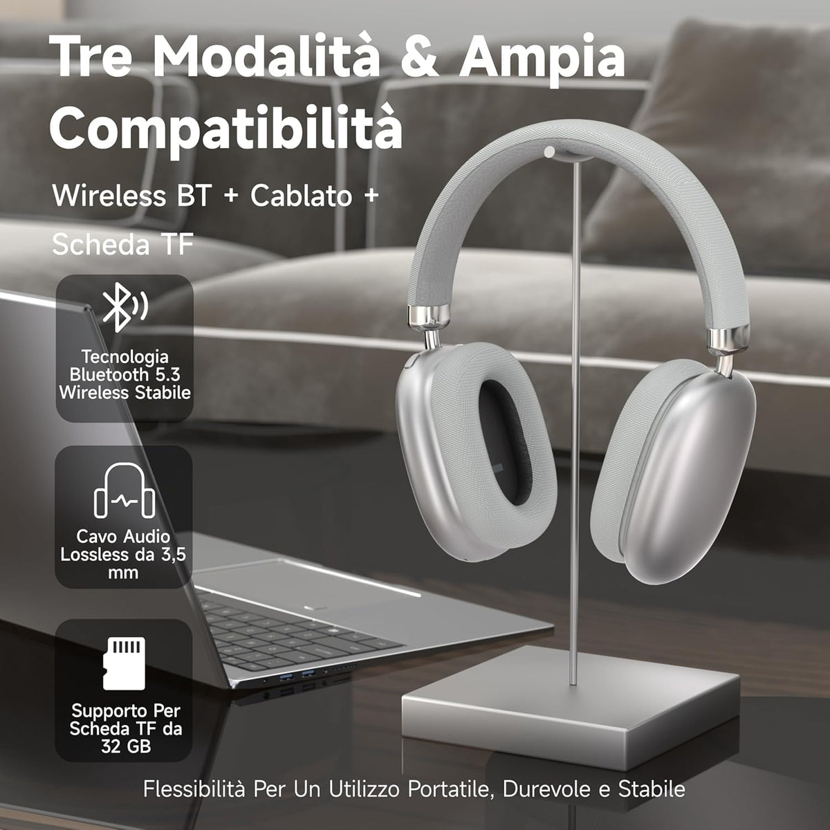Generic P9 headphones compatible with iOS and Android devices for versatile use.