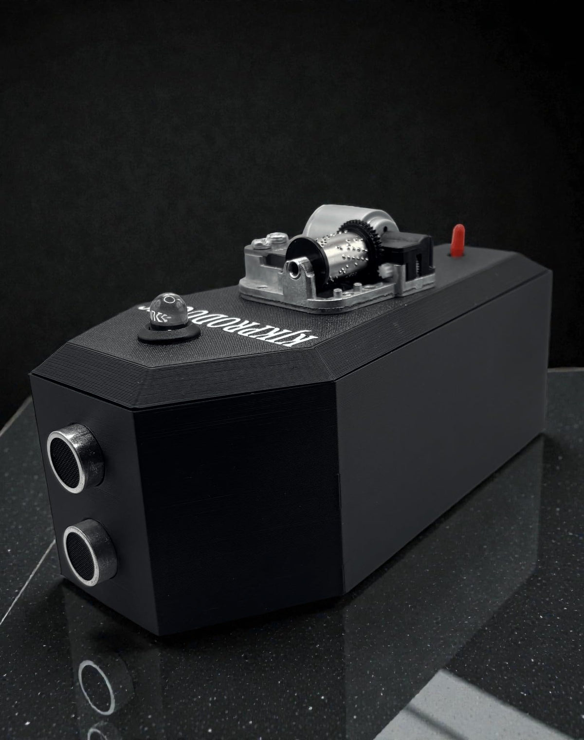 Generic Paranormal Music Box LED indicator reveals field status during investigations.