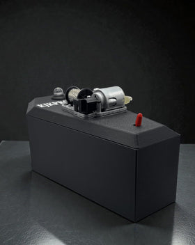 Generic Paranormal Music Box ultrasonic sensor closeup highlights precise detection up to five feet.