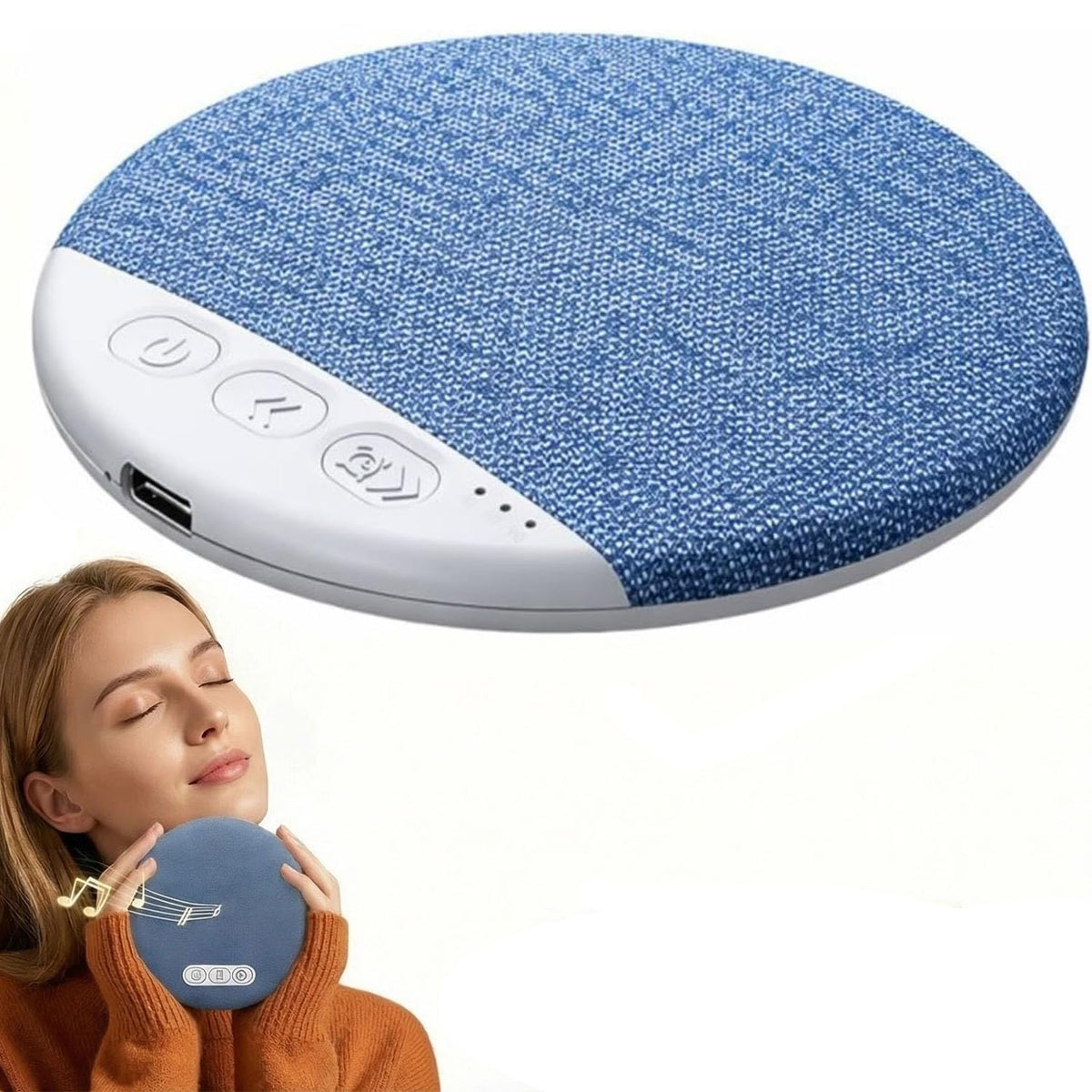 Generic Pillow Speaker under pillow with blue finish delivers discreet, soothing audio at bedtime
