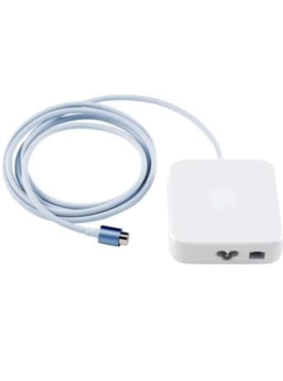 Generic iMac 24-inch power adapter with blue Ethernet cable for stable wired connection