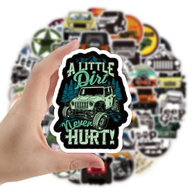 Generic PVC stickers for Jeep or car exterior add personality with weatherproof print.