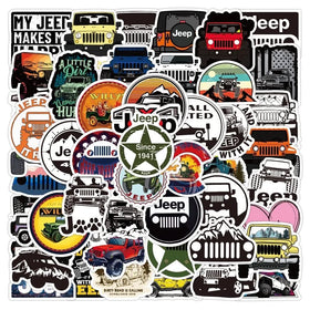 Generic PVC stickers on a laptop provide rugged style and durable use.