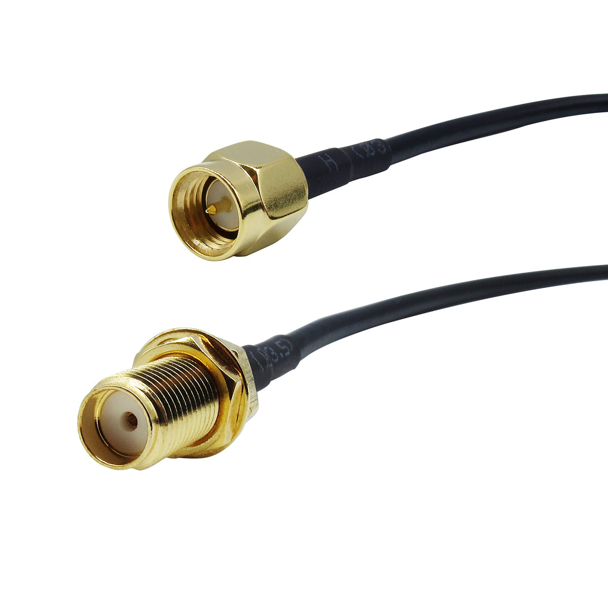Generic SMA 33ft cable coiled neatly, flexible routing benefit