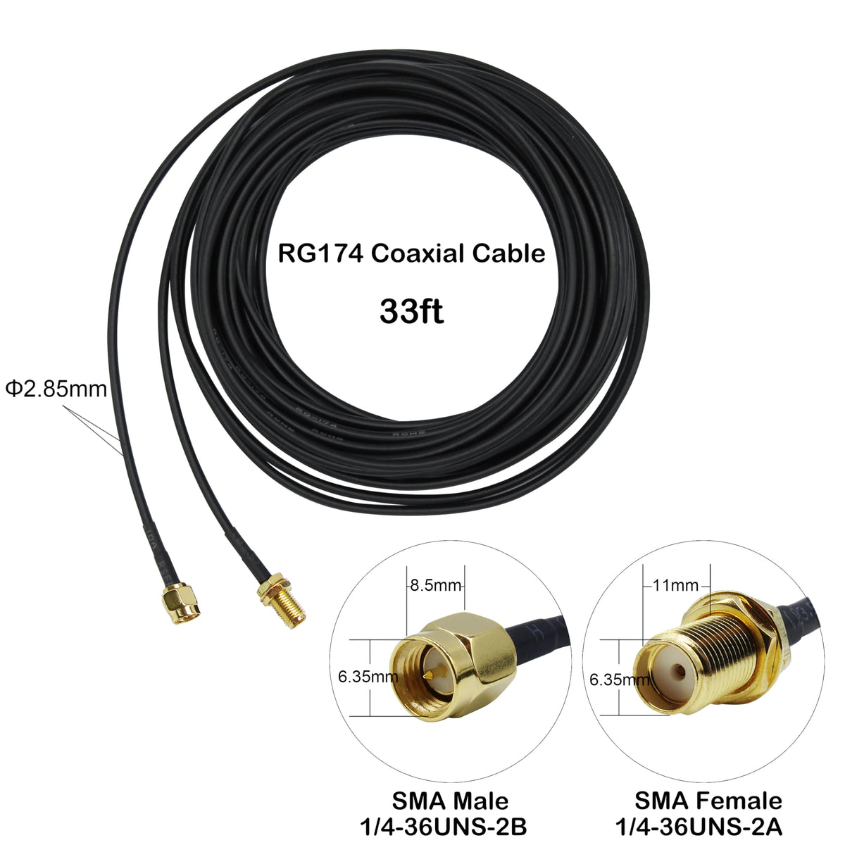 Generic SMA male connector close-up showing solid contact and durability