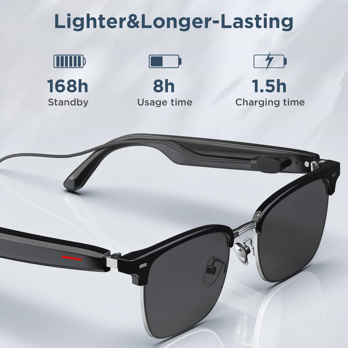 Generic Smart Sunglasses dual magnetic charging for quick power refresh