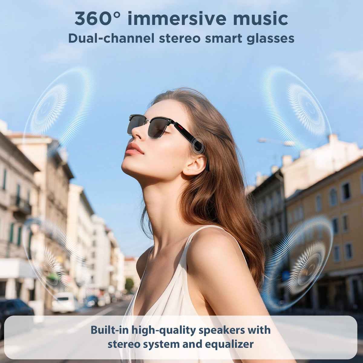 Generic Smart Sunglasses deliver HD audio with built-in mic for calls