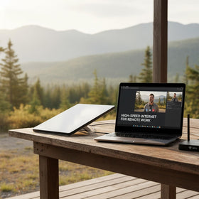 Generic Starlink Mini X Bundle camping location showcases versatile online access.