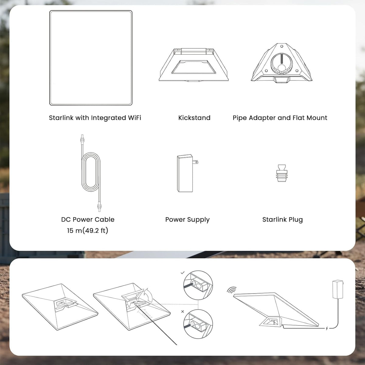 Generic Starlink Mini X Bundle packaging shows complete contents for quick prep.