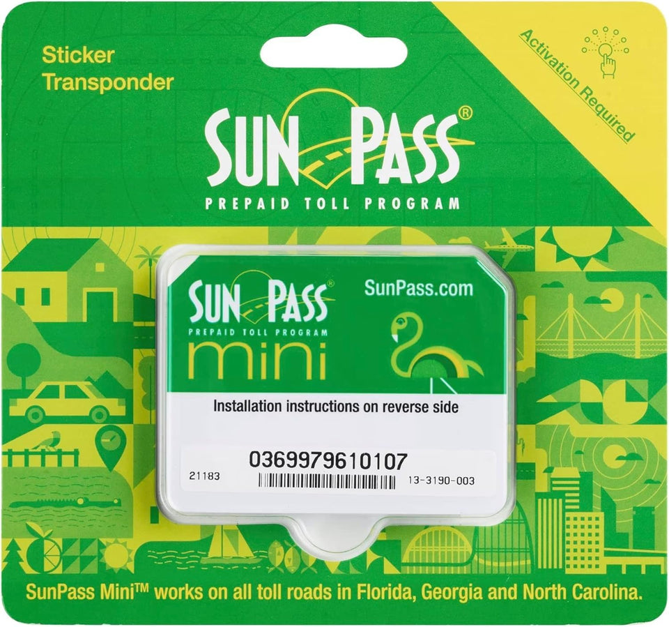 Generic SunPass Pro front view universal transponder enabling effortless toll payments