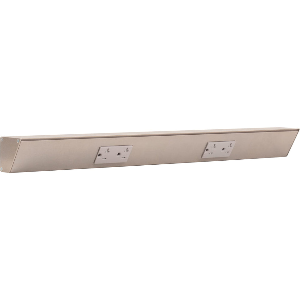Generic TR Series 24in angle power strip mounted under cabinet for easy access.