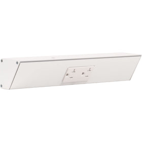 Generic Task Lighting TR Series angle power strip underside view for hidden, accessible outlets.