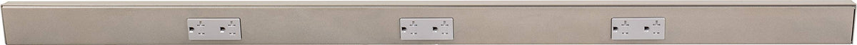 Generic TR Series under-cabinet angle power strip with satin nickel finish for easy access.