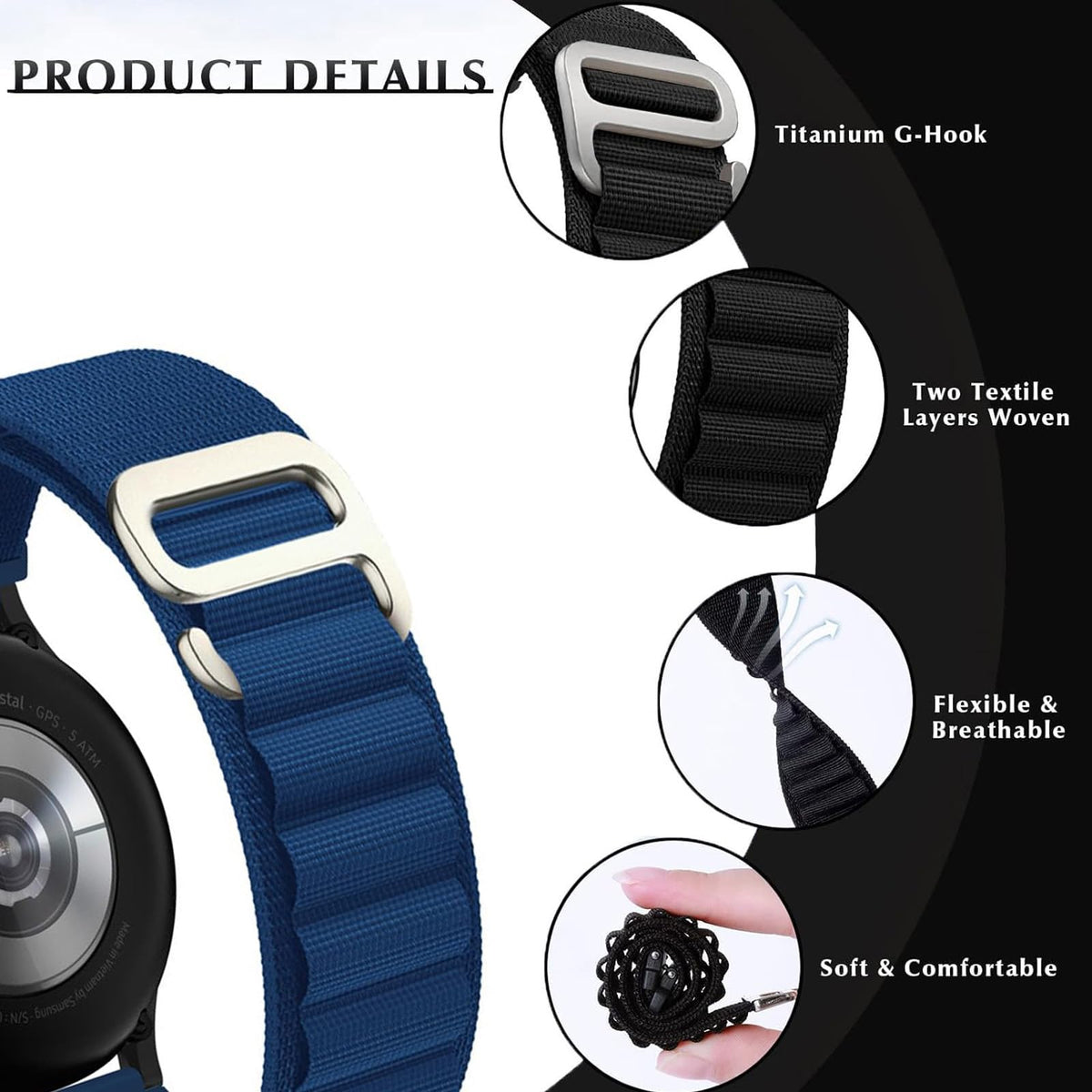 Generic Trail Loop band on Apple Watch Ultra 46mm — breathable, lightweight endurance.