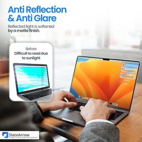 Generic Ultra-thin, durable privacy screen protects the display from scratches.