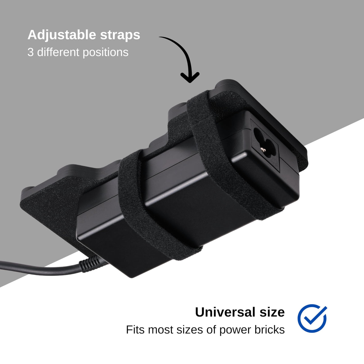 Generic under-desk installation demonstrating space-saving and accessibility