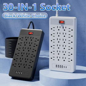 Generic USB and USB-C ports on the power strip for fast charging mobile devices