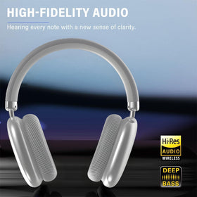 Generic wireless headphones folded for travel comfort