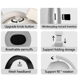 Generic wireless over-ear headphones with adjustable headband and rotatable ear cups