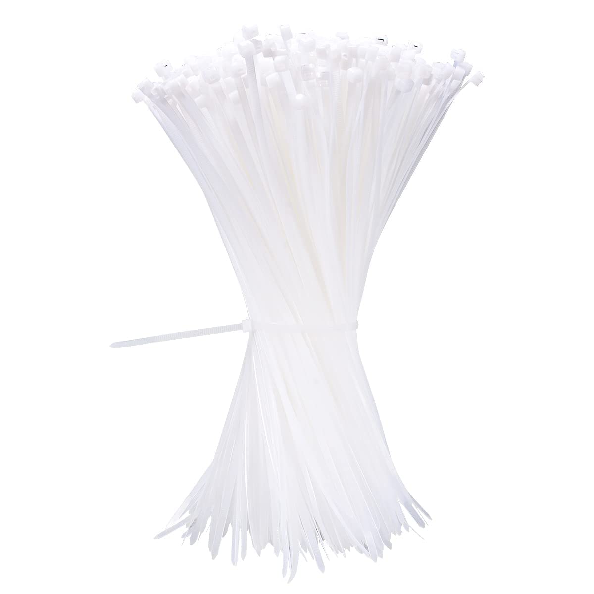 Generic Zcpotizi 12-inch white zip ties for 1000-pack, indoor and outdoor cable organization.
